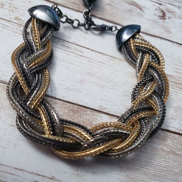 Vintage Bracelet Tri Color Woven Design - Picture 2 of 8